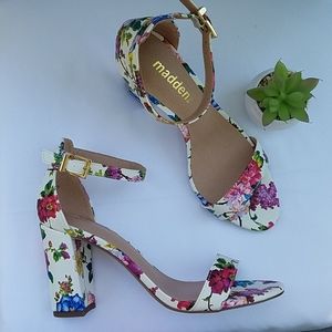 NWOB! never worn, madden NYC floral block heels